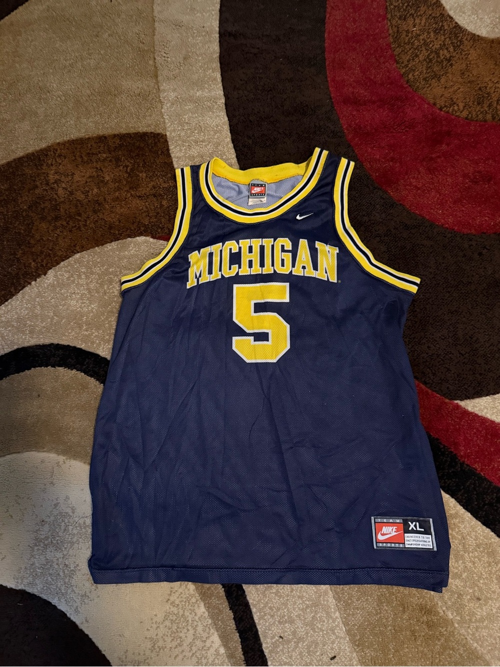 Michigan basketball fab five Jalen Rose basketball jersey size XL